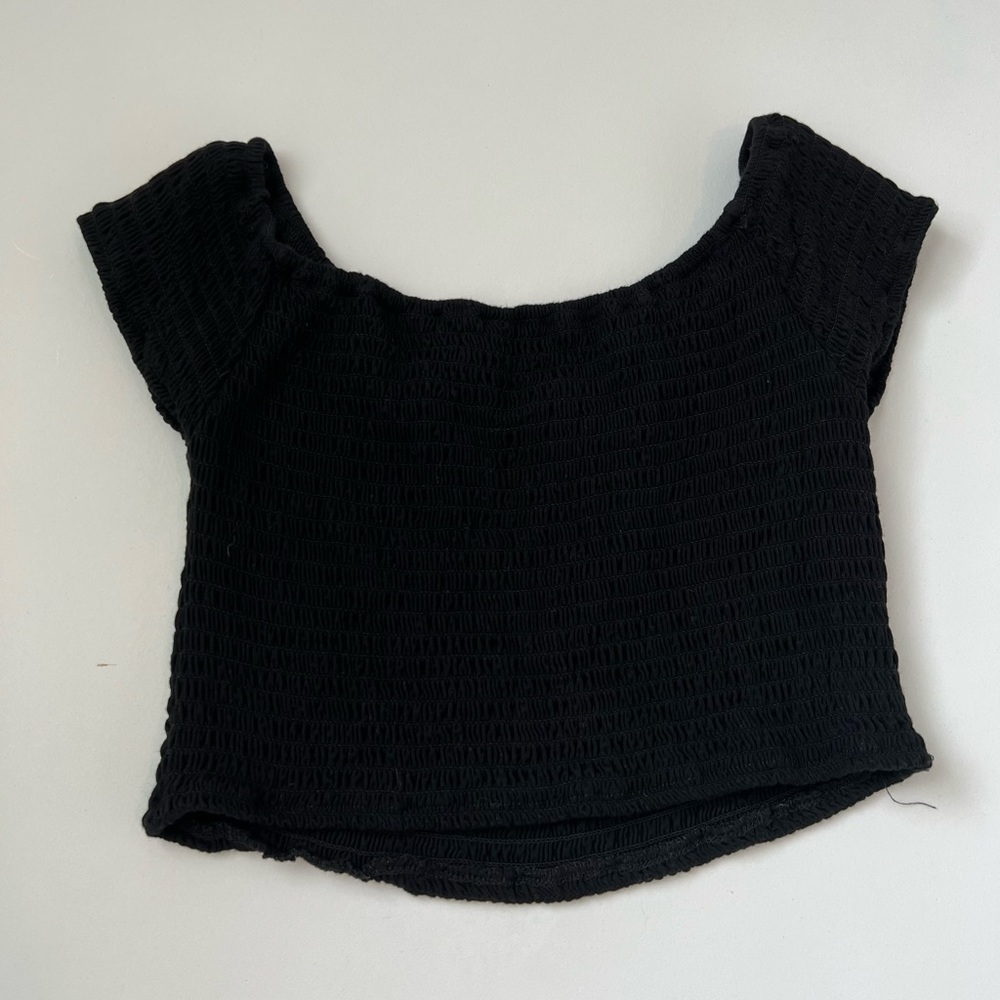 Black brandy Melville off the shoulder crop top